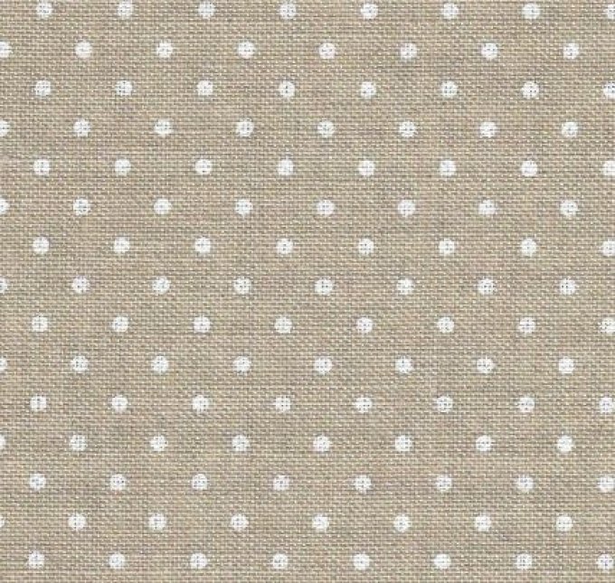 Belfast 12.6 fils Naturel Pois Blanc Réf 5379 -25x35 cm