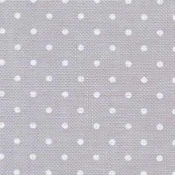 Belfast 12.6 filsGris Clair Pois Blanc Réf 7349 100x140 cm