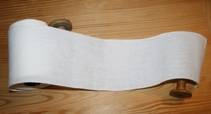 Bande lin 12,6 fils Blanc 12cm par 50 cm
