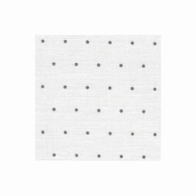 Edinburgh 14 fils Mino Dots Gris sur Fond Blanc Réf 1329 -40x140 cm