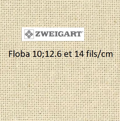 Zweigart Floba 12,6 et 14 fils